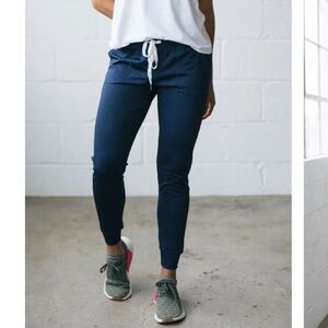 ZYIA Active Cozy Jogger Sweatpants Pants Athletic Lounge Navy Blue Size XXL